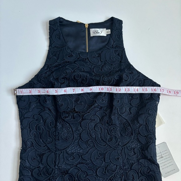 Eliza J Lace Sheath Sleeveless Mini Dress Navy Blue Size 6 - Picture 13 of 17